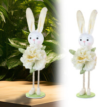 Kaninfigur vårblomstdekor 1 stk