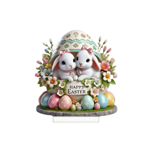 Oster-Acryl-Ornamente Hase Korb Ei 3 Stück