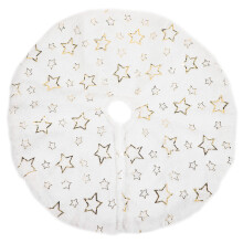 Weihnachtsbaumdecke, goldweißer Stoff, 152 cm (60 Zoll)