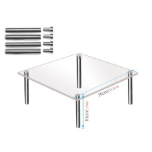 Suporte para bolo em acrílico com base quadrada de metal, 1 andar.