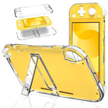 Funda transparente a prueba de golpes para Nintendo Switch Lite con soporte.