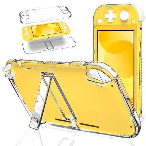 Funda transparente a prueba de golpes para Nintendo Switch Lite con soporte.