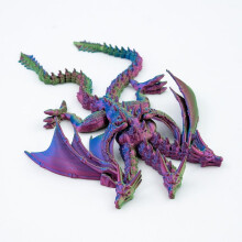 King Ghidorah3D-utskriven modell Grön Lila 24 cm