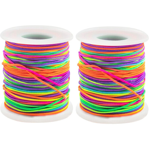 Elastisk armbåndssnor 1 mm regnbue elastisk snor