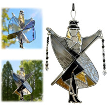 Sklenený spinner s tančiacim vzorom, ručne vyrobený, 1 ks