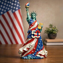 Statue of Liberty Decorative Statue in Flag Colors Resin