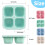 Coffret Bento en paille de blé, 4 compartiments, lot de 4 1