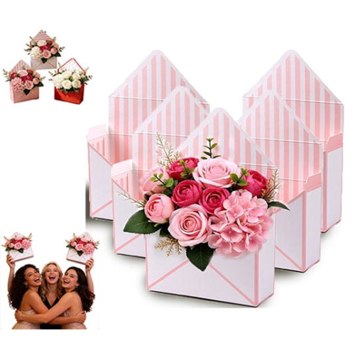 Valentinstag-Geschenkboxen mit Blumenmuster, 5-teiliges Set