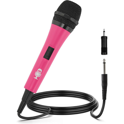 Karaoke microfoon roze unidirectioneel dynamisch 1 stuk