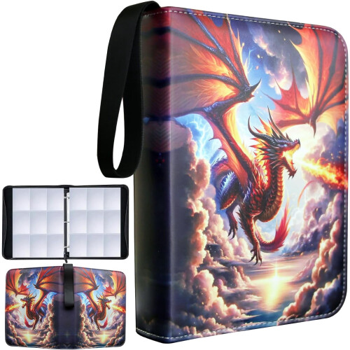 Fire Dragon-samlekortmappe med 4 lommer, 400 lommer
