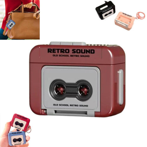 Mini cassettespeler sleutelhanger retro microcassette recorder