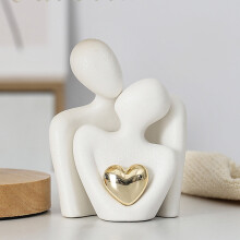Keramisk par-kramstatue til boligindretning 1 stk.