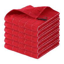 Serviettes en coton ultra douces et absorbantes 30 x 30 cm rouges