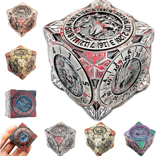 Sada kovových kostek Spinner, 7 v 1, s reliéfem 4D
