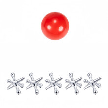 Herní sada Stress Relief Jacks, kovové elastické míčky, 12 ks