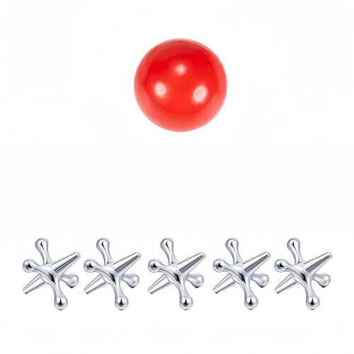 Herní sada Stress Relief Jacks, kovové elastické míčky, 12 ks