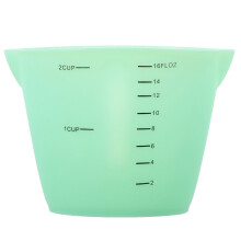 Brocca graduata in silicone verde chiaro con doppio beccuccio, 1 litro