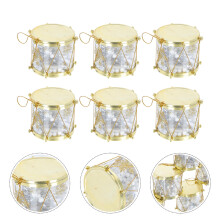 Goldene Kunststofftrommel-Weihnachtsbaumkugeln, 6er-Pack