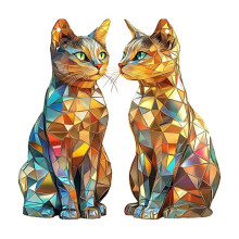 Acryl-Katzenornament, realistische Mini-Kätzchenstatue, 1 Stück