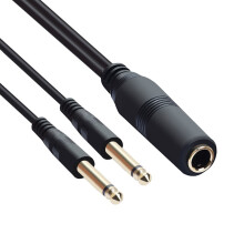 Cable de micrófono de 6,35 mm macho a hembra (2 x 6,35 mm)