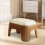 Ottoman Foot Stool Faux Leather Square Accent Table 6