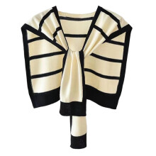 Poncho casual feminino listrado, bege, 1 peça