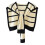 Stribet dameponcho med afslappet pasform, beige, 1 stk. 1