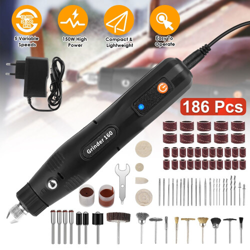 Mini Corded Rotary Tool Kit 186-Piece 5-Speed