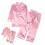 Babyflicka Satin Pyjamas Set Långärmad 2 Delar 8