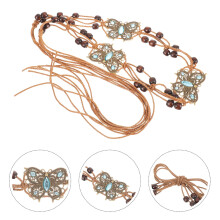 Boho-Taillengürtel für Damen, verstellbar, aus Wachsseil, 1 Set