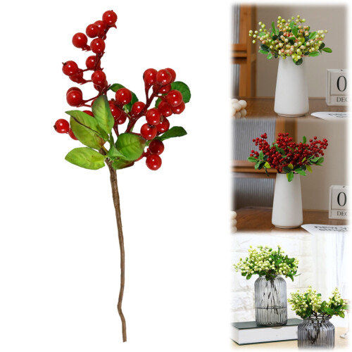 Tulpini artificiale din fructe de pădure roșii pentru decorul casei, 1 pachet