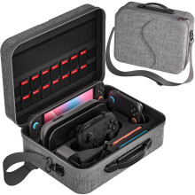 Switch2 Tragetasche Graue Hartschalen-Reisetasche mit Spielkarte
