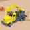 Push-Pull Excavator Toy – Moving Wheels, ABS Plastic, 8
