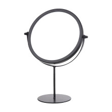 Miroir de maquillage rotatif noir avec support réglable