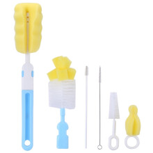 Babyflaschenbürsten-Set mit flexiblen, drehbaren Schwammköpfen