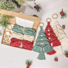 Handgemaakte kerstboom van katoenen touw, knutselpakket Bohemian1set