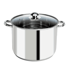 Olla de acero inoxidable de 8 cuartos, apta para horno de inducción y lavavajillas.