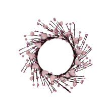 Valentin napi gyertyagyűrű koszorú szeretettel, bogyós girlanddal, 16