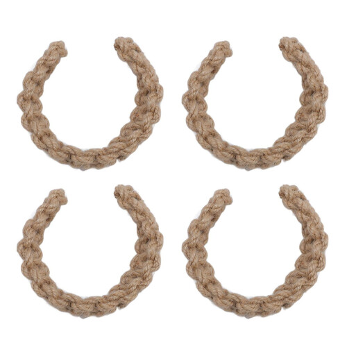 Jute-Gardinenhalter aus Edelstahl, 4er-Pack