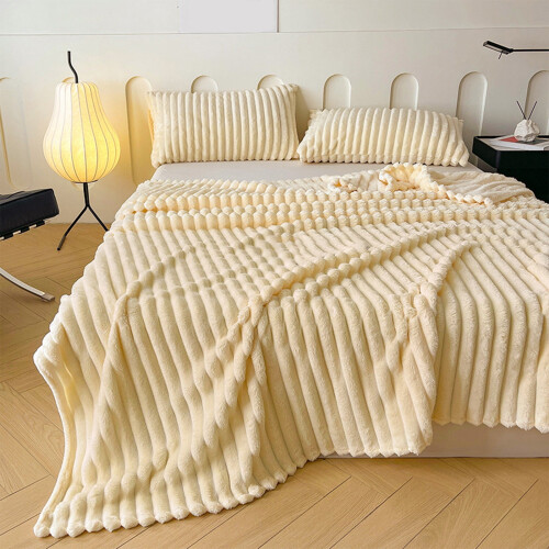 Ριγέ κουβέρτα από φανέλα fleece 50x60 ίντσες