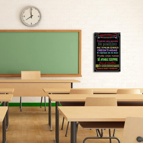 Tableau sur toile « Règles de classe » pour l'école primaire et 1