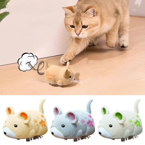 Interactive auto-moving cat toy mouse with furry tail 1