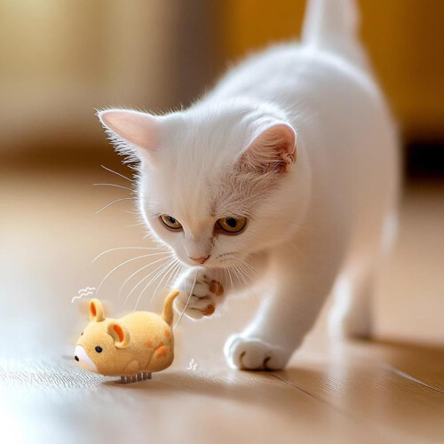 Interactive auto-moving cat toy mouse with furry tail 2