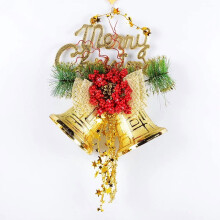 Ghirlanda natalizia dorata con campanelle e fiocco - 1 pezzo