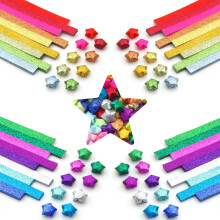 Glitter Origami -paperisuikaleet 720 arkkia 18 väriä