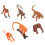 Macaco de brinquedo decorativo, modelo sólido com cauda longa, 6 peças 8