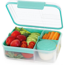 Square Portable Bento Box BPA-Free 43 oz with 5 oz Yogurt