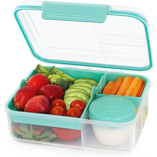 Square Portable Bento Box BPA-Free 43 oz with 5 oz Yogurt