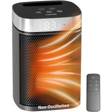 Chauffage d'appoint PTC 1500 W avec thermostat et minuterie Ă distance