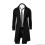 Herre Slim Trenchcoat Sort Dobbeltradet XXL 4